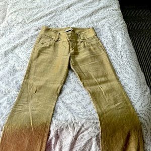 Alice and Olivia linen gold pants size 0